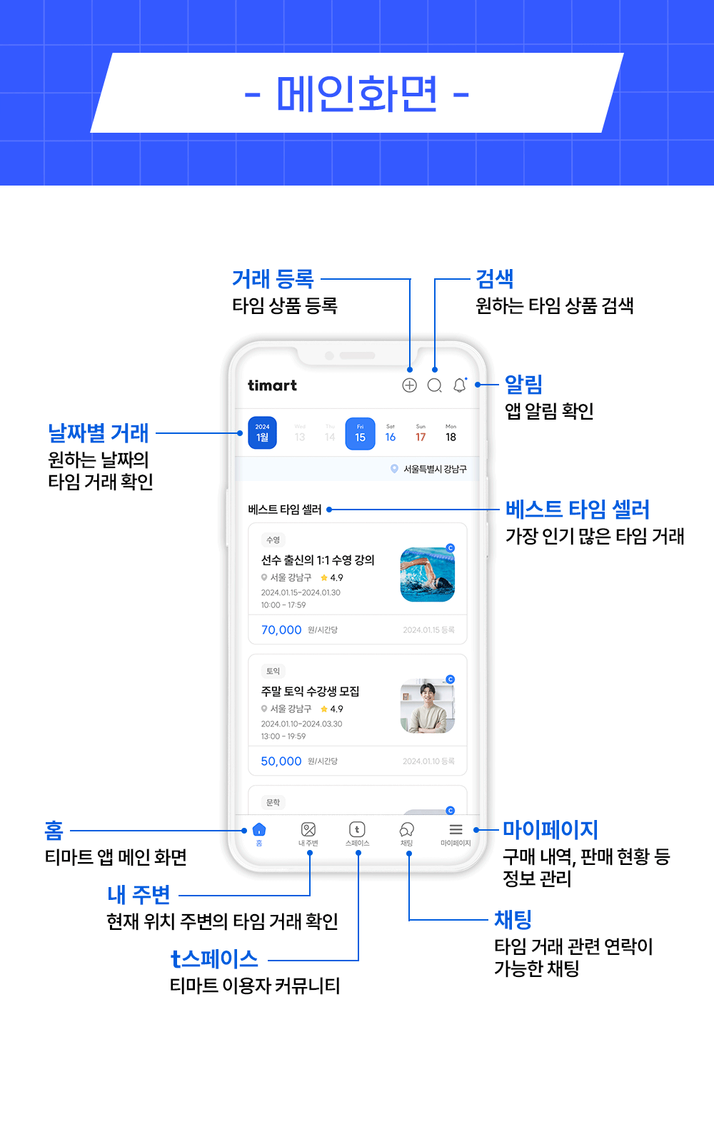 티마트 앱 이용가이드_메인화면 이해하기